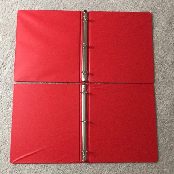 Two Red One Inch 3 Ring Binders - Picture 4 of 4